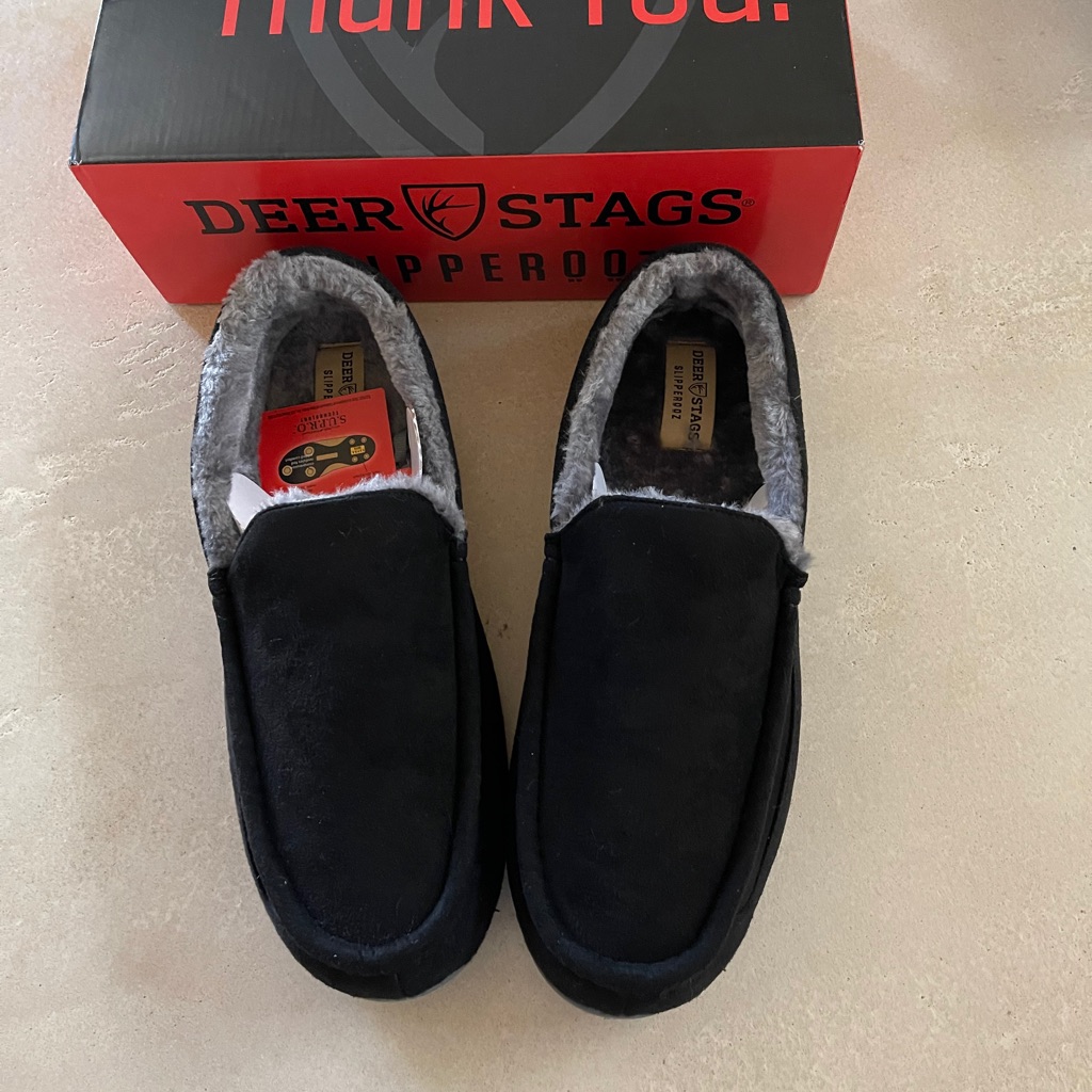 Nwt Boxed Deer Stags Mens Slipperooz Spun Slippers